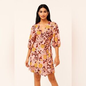 ByTiMo Floral Ruffle Wrap Dress